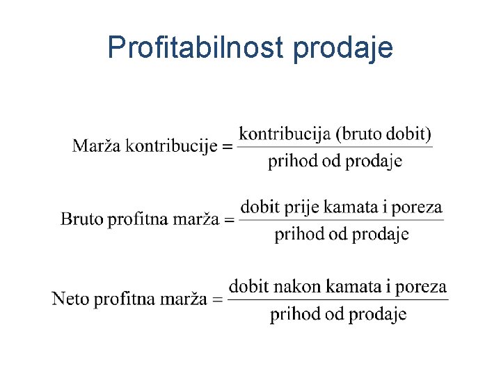 Profitabilnost prodaje 