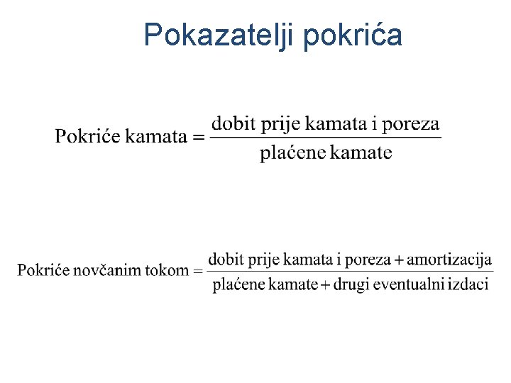 Pokazatelji pokrića 