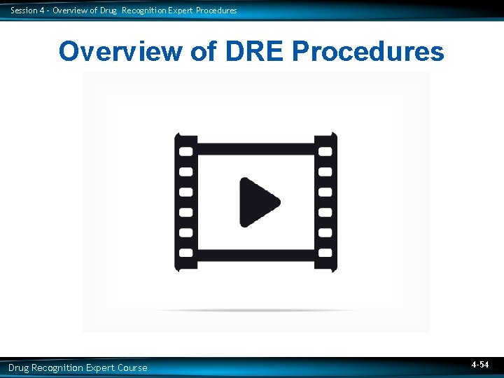 Session 4 – Overview of Drug Recognition Expert Procedures Overview of DRE Procedures Drug
