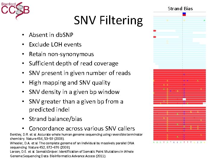 Strand Bias SNV Filtering Absent in db. SNP Exclude LOH events Retain non-synonymous Sufficient