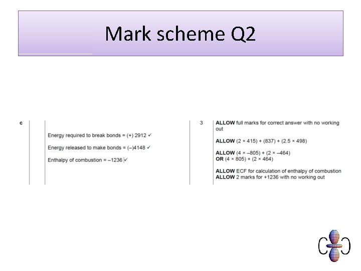 Mark scheme Q 2 