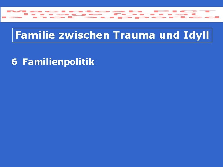 Familie zwischen Trauma und Idyll 6 Familienpolitik 