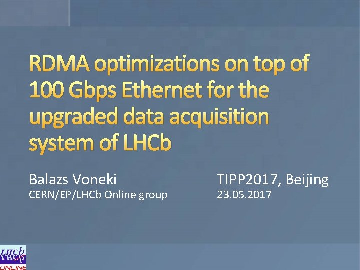 RDMA optimizations on top of 100 Gbps Ethernet for the upgraded data acquisition system