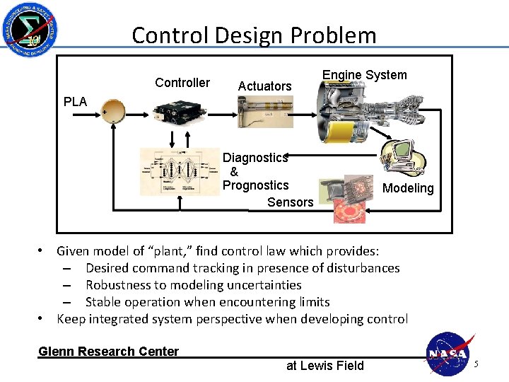 Control Design Problem Controller PLA + Actuators Engine System - Diagnostics & Prognostics Sensors Control Design Problem Controller PLA + Actuators Engine System - Diagnostics & Prognostics Sensors