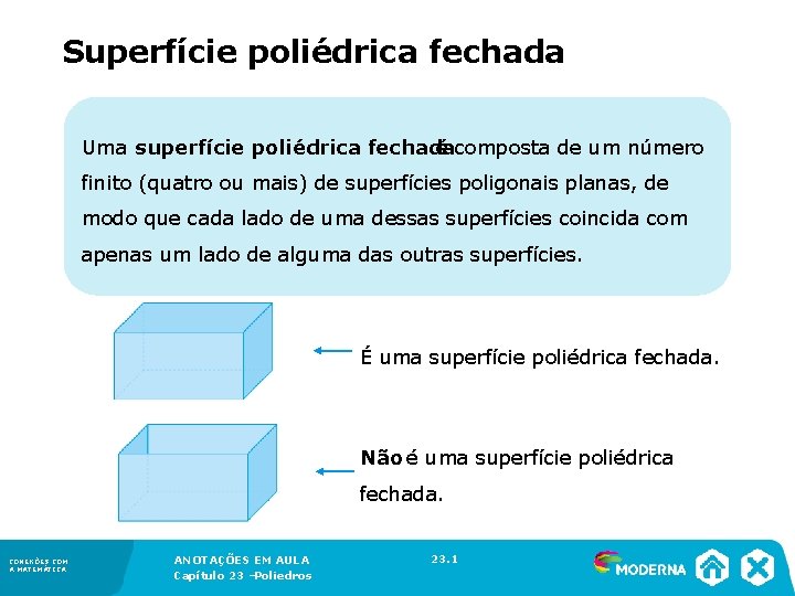 Superfície poliédrica fechada Uma superfície poliédrica fechada é composta de um número finito (quatro