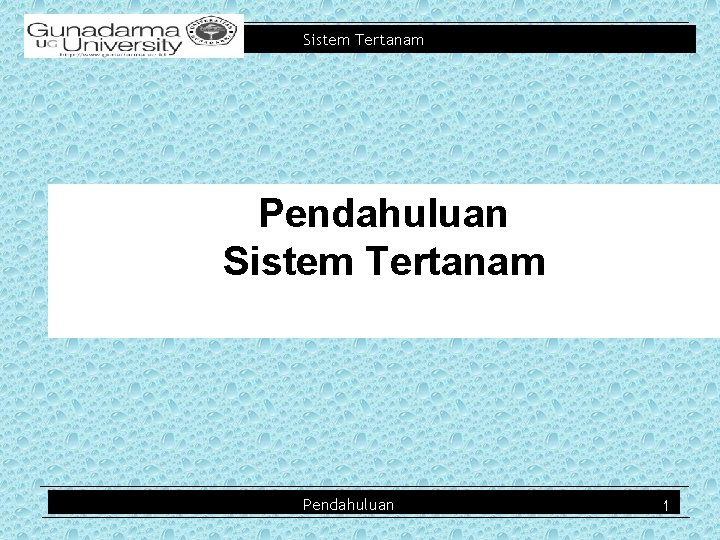 Sistem Tertanam Pendahuluan 1 