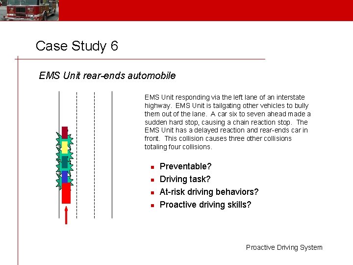 Case Study 6 EMS Unit rear-ends automobile EMS Unit responding via the left lane