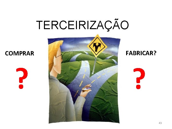 TERCEIRIZAÇÃO COMPRAR ? FABRICAR? ? 43 