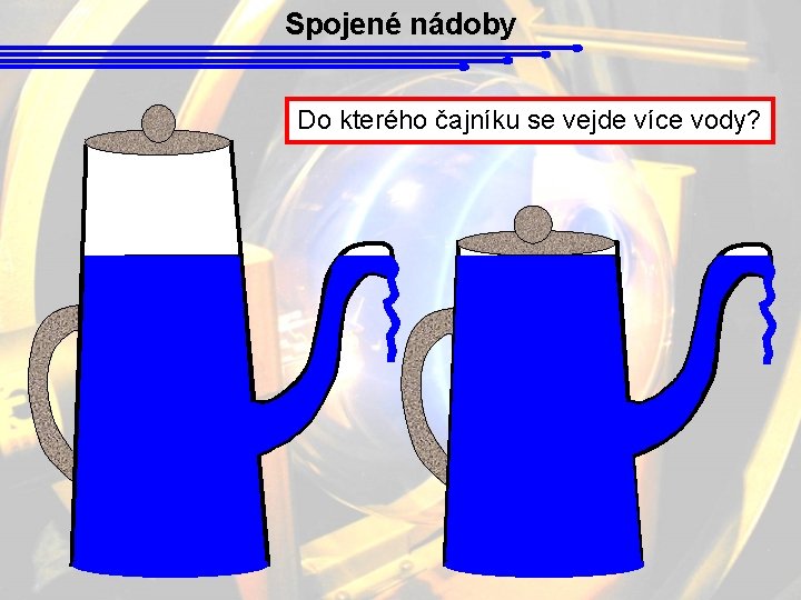 Spojené nádoby Do kterého čajníku se vejde více vody? 