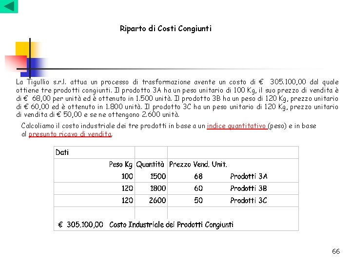 Riparto di Costi Congiunti La Tigullio s. r. l. attua un processo di trasformazione Riparto di Costi Congiunti La Tigullio s. r. l. attua un processo di trasformazione