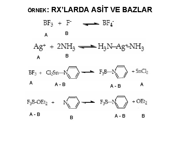 ÖRNEK: RX’LARDA ASİT VE BAZLAR A A - B B B A - B