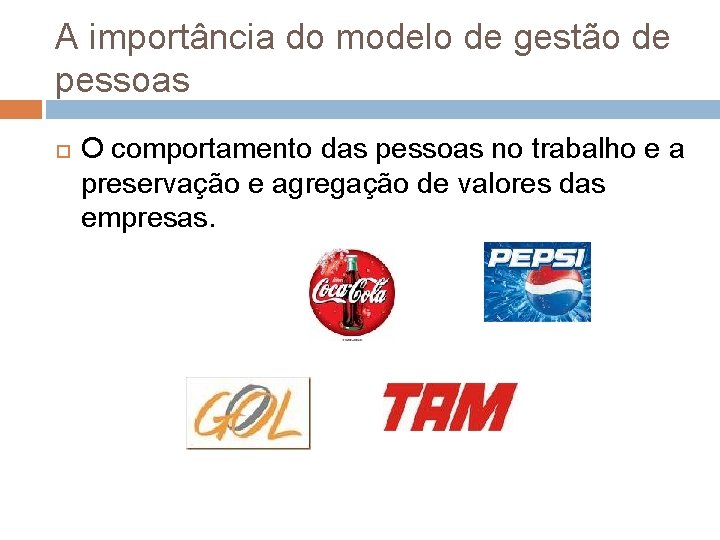 A importância do modelo de gestão de pessoas O comportamento das pessoas no trabalho