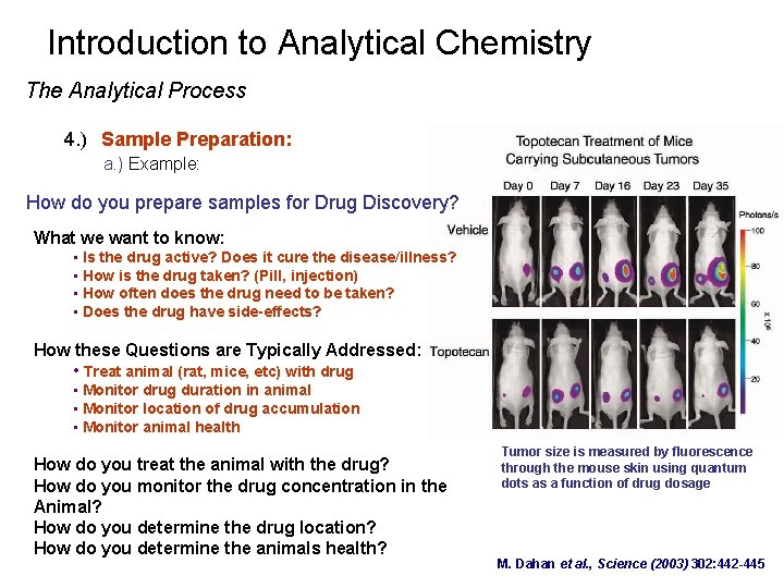 Introduction to Analytical Chemistry The Analytical Process 4. ) Sample Preparation: a. ) Example: