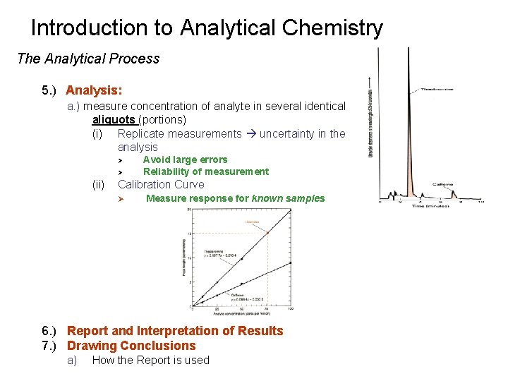 Introduction to Analytical Chemistry The Analytical Process 5. ) Analysis: a. ) measure concentration