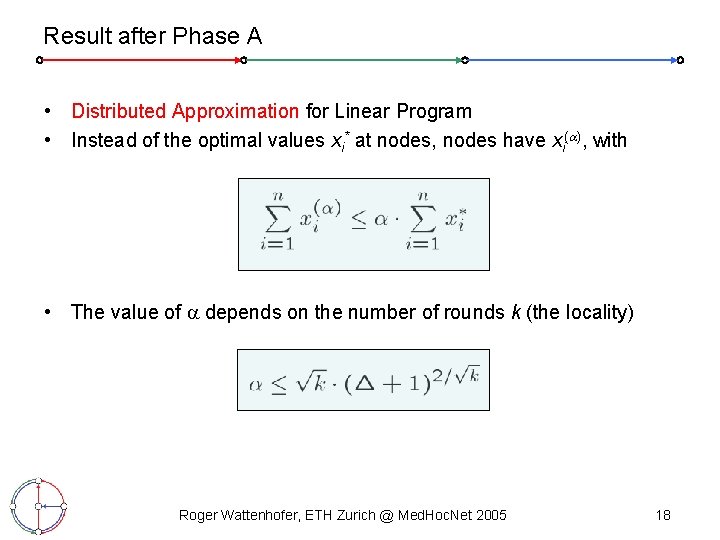 Result after Phase A • Distributed Approximation for Linear Program • Instead of the