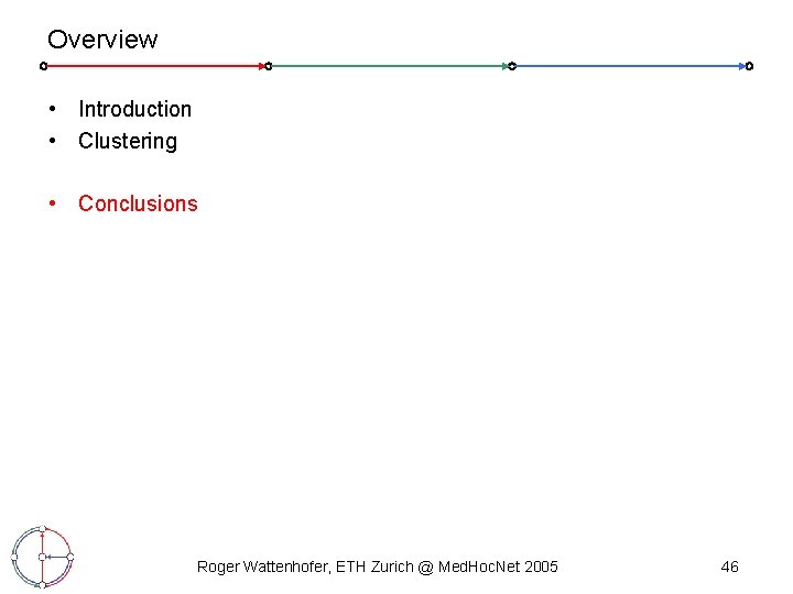 Overview • Introduction • Clustering • Conclusions Roger Wattenhofer, ETH Zurich @ Med. Hoc.