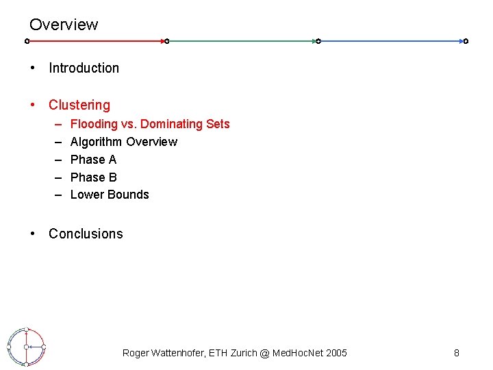 Overview • Introduction • Clustering – – – Flooding vs. Dominating Sets Algorithm Overview