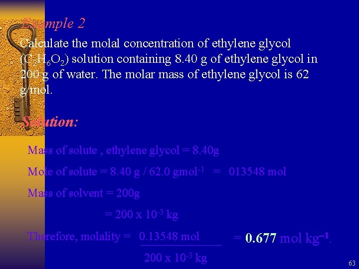 Molar mass of ethylene glycol