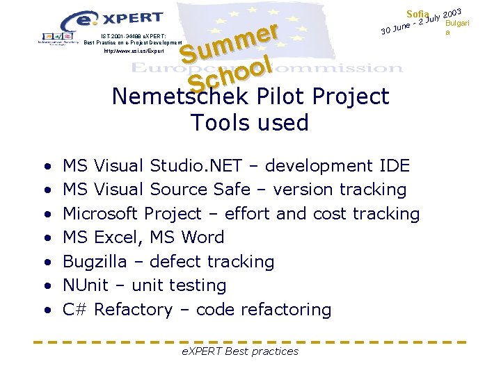 r e m m u S l o o ch S Nemetschek Pilot Project r e m m u S l o o ch S Nemetschek Pilot Project