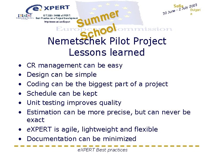 r e m m u S l o o ch S Nemetschek Pilot Project r e m m u S l o o ch S Nemetschek Pilot Project