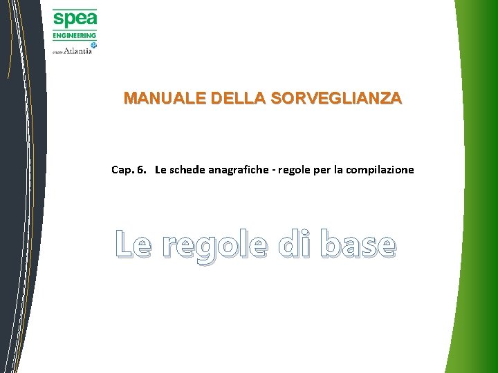 MANUALE DELLA SORVEGLIANZA Cap. 6. Le schede anagrafiche - regole per la compilazione Le MANUALE DELLA SORVEGLIANZA Cap. 6. Le schede anagrafiche - regole per la compilazione Le