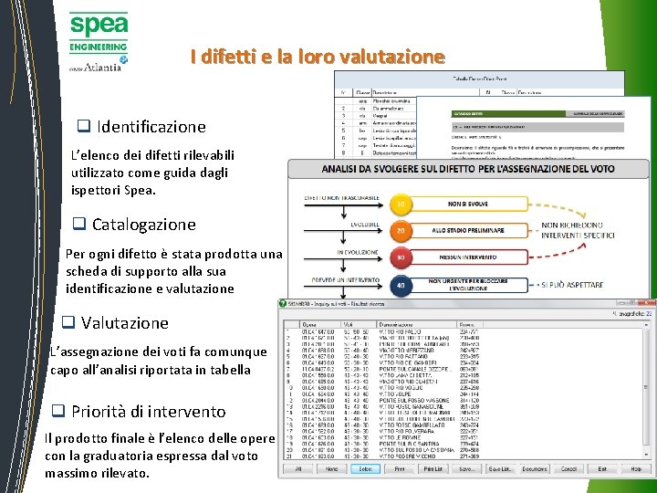 I difetti e la loro valutazione q Identificazione L’elenco dei difetti rilevabili utilizzato come I difetti e la loro valutazione q Identificazione L’elenco dei difetti rilevabili utilizzato come