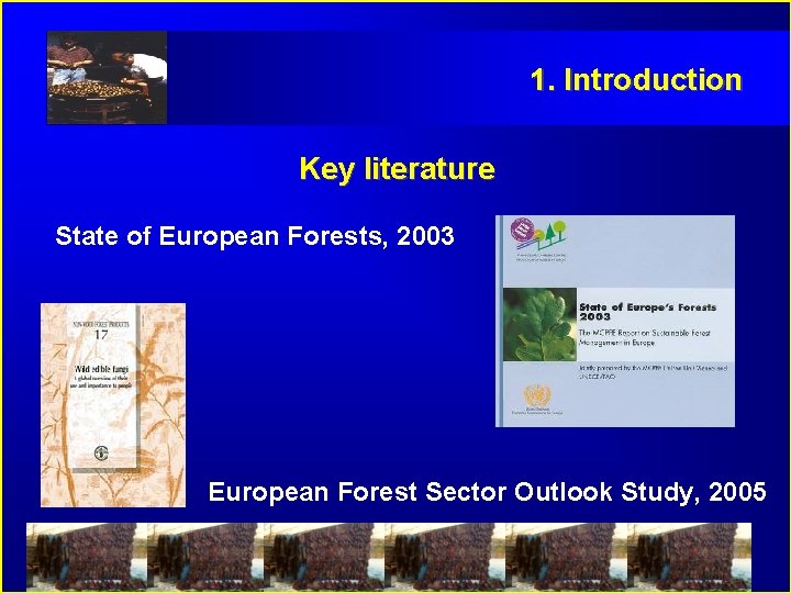 1. Introduction Key literature State of European Forests, 2003 European Forest Sector Outlook Study,