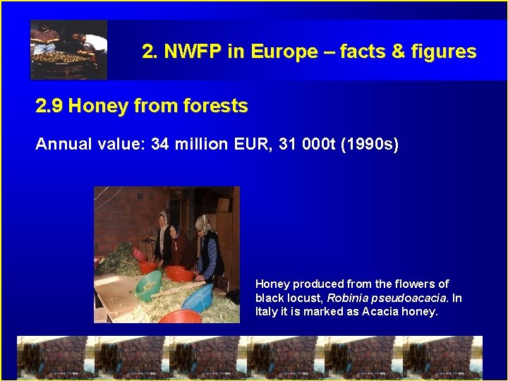 2. NWFP in Europe – facts & figures 2. 9 Honey from forests Annual