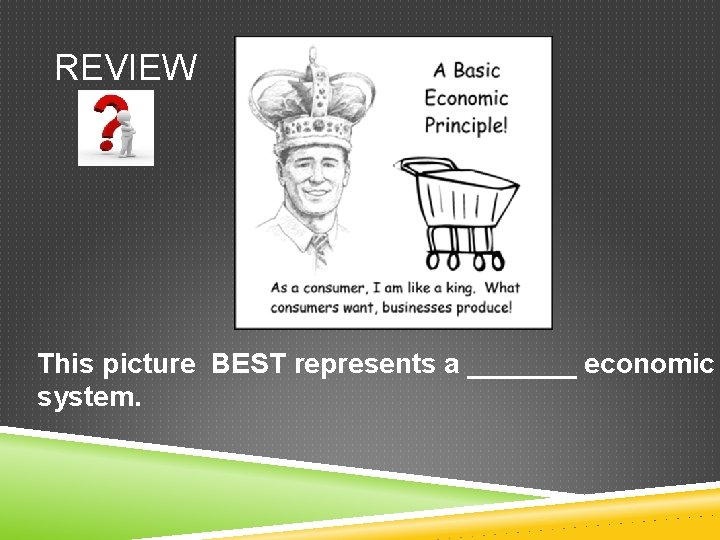 REVIEW This picture BEST represents a _______ economic system. REVIEW This picture BEST represents a _______ economic system.