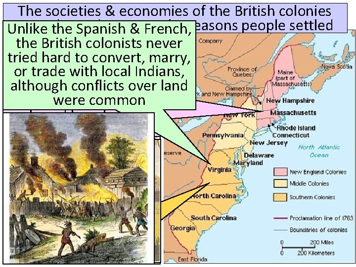 The societies & economies of the British colonies were the dependent the reasons people