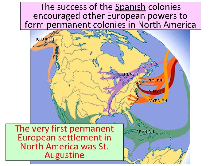 The success of the Spanish colonies encouraged other European powers to form permanent colonies