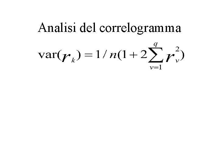 Analisi del correlogramma 