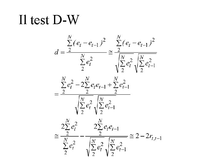 Il test D-W 