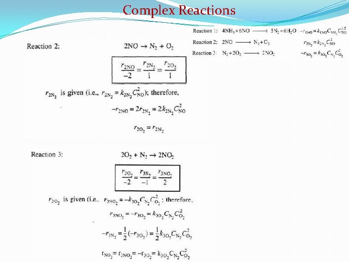 Complex Reactions 
