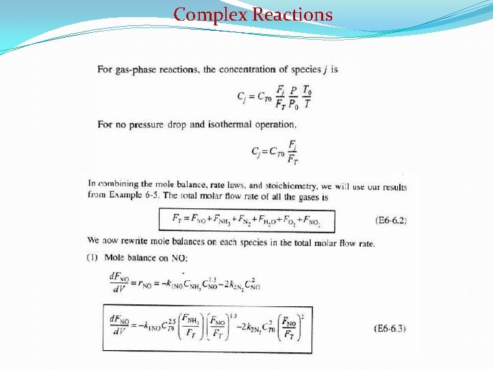 Complex Reactions 