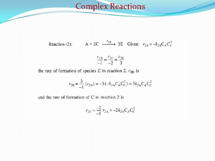Complex Reactions 