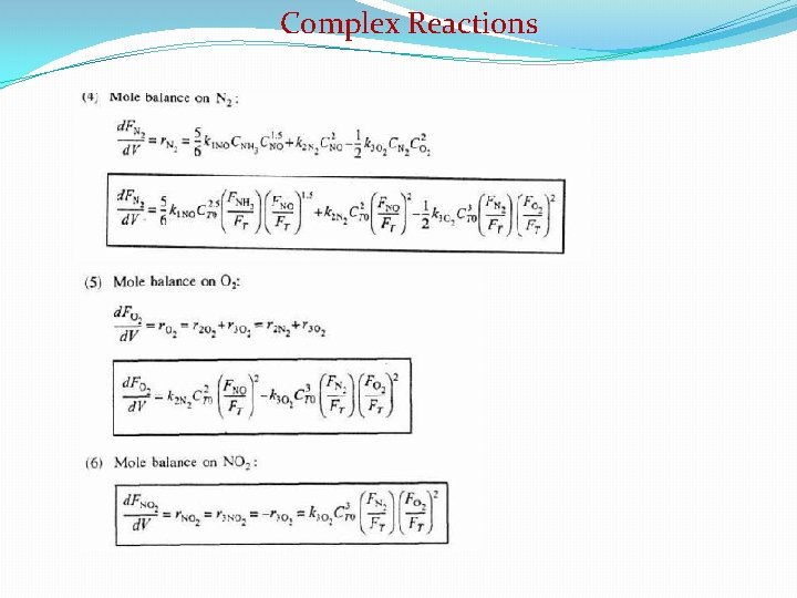 Complex Reactions 