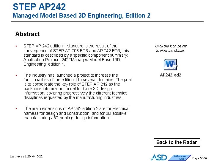 STEP AP 242 Managed Model Based 3 D Engineering, Edition 2 Abstract • STEP STEP AP 242 Managed Model Based 3 D Engineering, Edition 2 Abstract • STEP