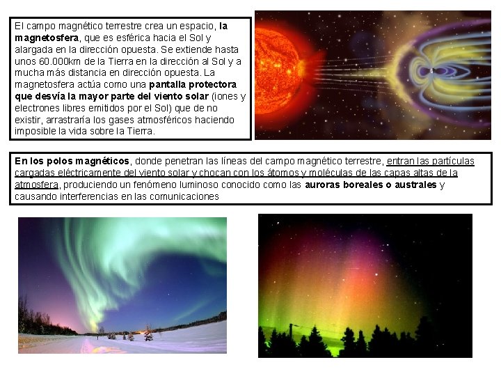 El campo magnético terrestre crea un espacio, la magnetosfera, que es esférica hacia el