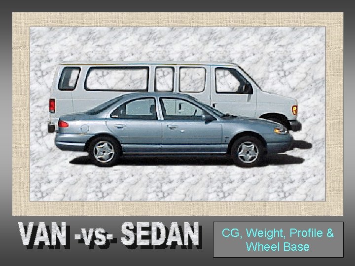 CG, PROFILE Weight, Profile & WHEEL WEIGHT CGBASE Wheel Base 