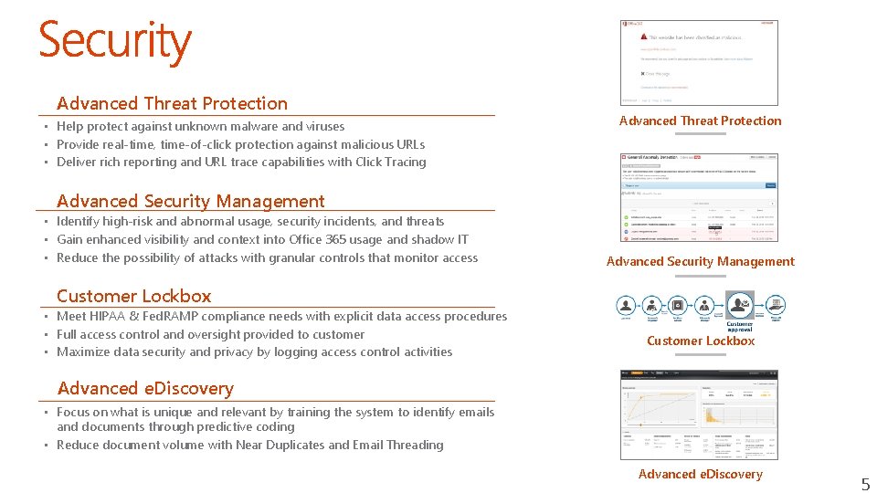Advanced Threat Protection • Help protect against unknown malware and viruses • Provide real-time,