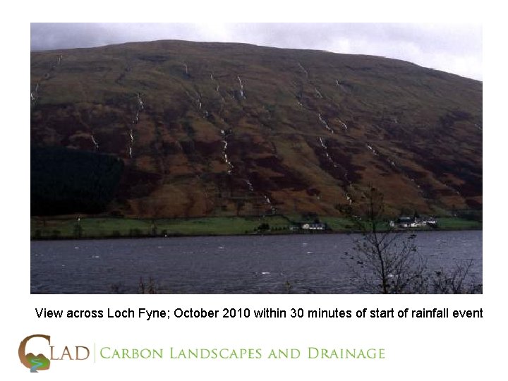 View across Loch Fyne; October 2010 within 30 minutes of start of rainfall event