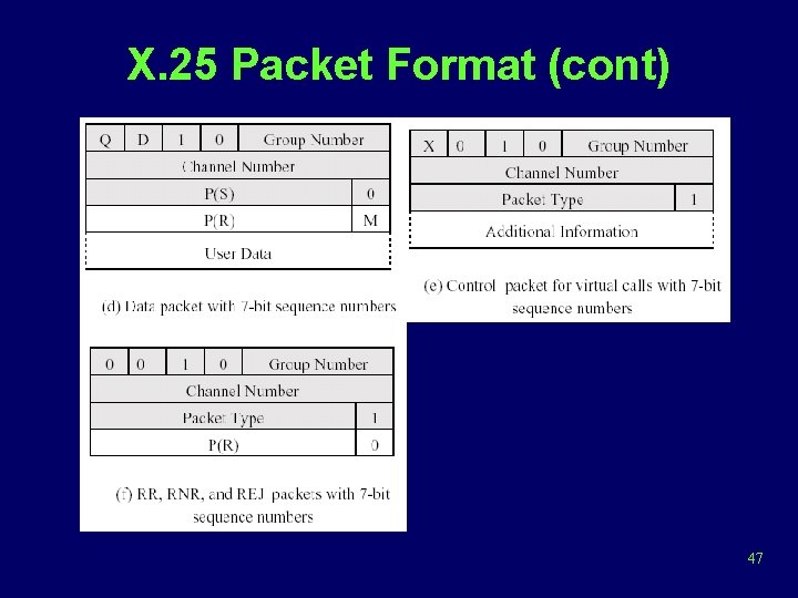 X. 25 Packet Format (cont) 47 