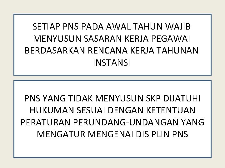 SETIAP PNS PADA AWAL TAHUN WAJIB MENYUSUN SASARAN KERJA PEGAWAI BERDASARKAN RENCANA KERJA TAHUNAN