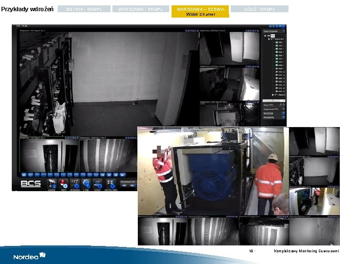 Przykłady wdrożeń GDYNIA - SNMPc WARSZAWA – SCSWin Widok z kamer ŁÓDŹ - SNMPc