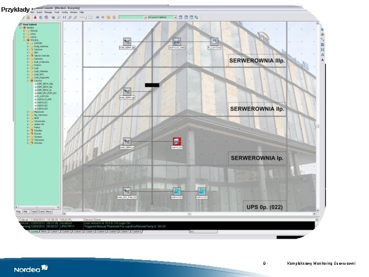 Przykłady wdrożeń GDYNIA - SNMPc WARSZAWA - SCSWin ŁÓDŹ - SNMPc 9 • Kompleksowy