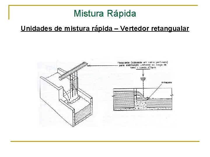 Mistura Rápida Unidades de mistura rápida – Vertedor retangualar 