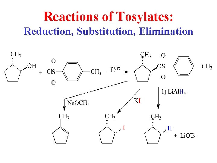 Reactions of Tosylates: Reduction, Substitution, Elimination 