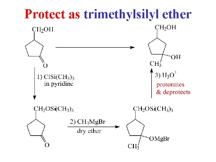 Protect as trimethylsilyl ether 