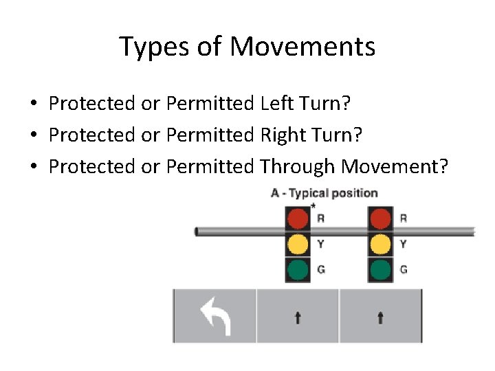 Types of Movements • Protected or Permitted Left Turn? • Protected or Permitted Right Types of Movements • Protected or Permitted Left Turn? • Protected or Permitted Right